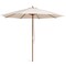 Beige Wooden Patio Umbrella 10 Ft Rope Pulley Adjustable Vented Canopy Outdoor